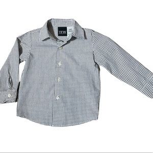TFW 18M Baby Boy Long-Sleeve Buttton Up Black & White Checkered Plaid Shirt
